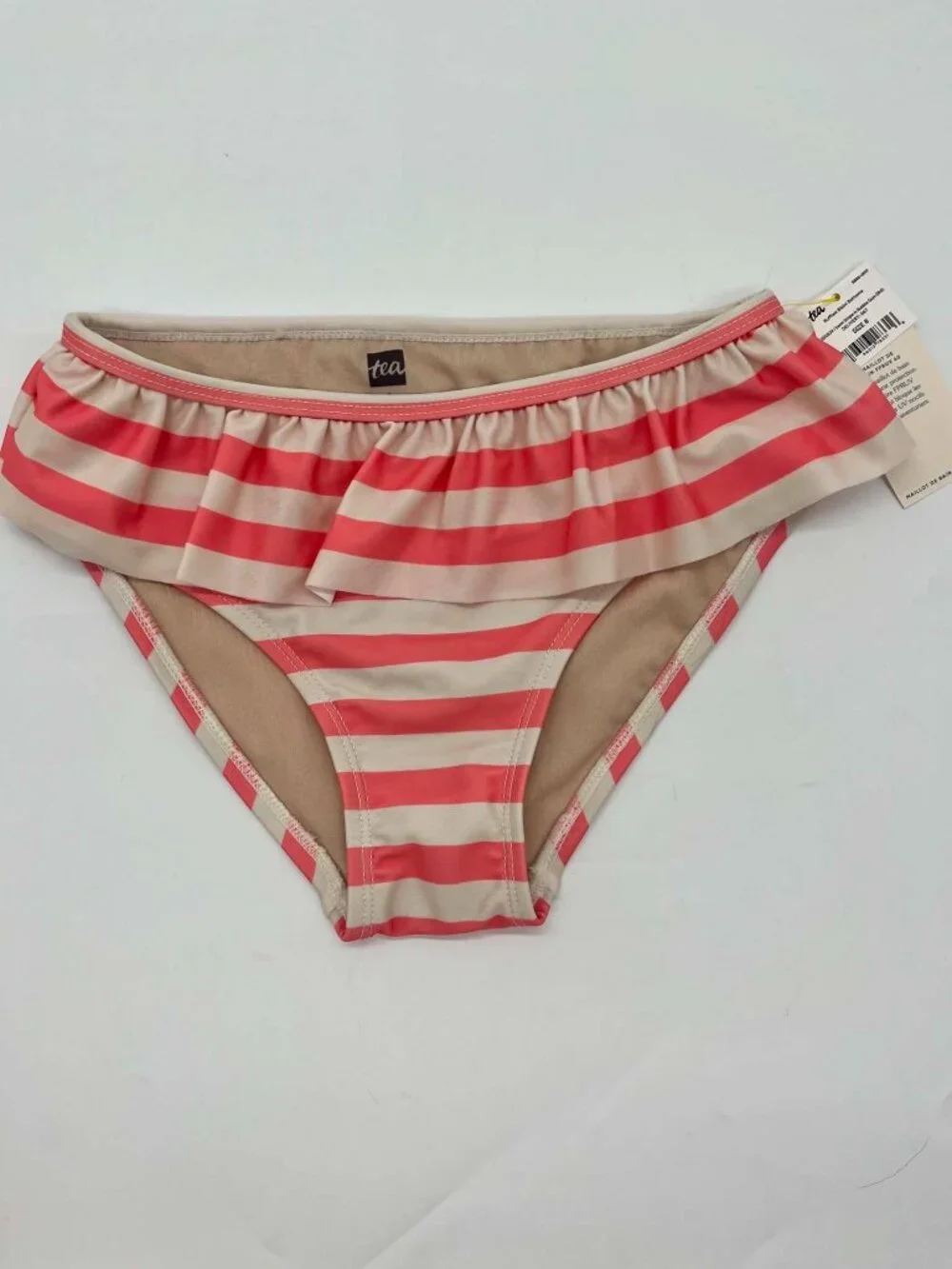 Tea Collection Ruffle Ruffled Stripe Bikini Bottoms Size 8 NWTs